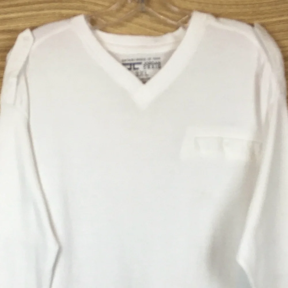 NWT Jordan Craig Cotton Blend V-neck Knit Pullover  Thermal Shirt White Sz 2XL